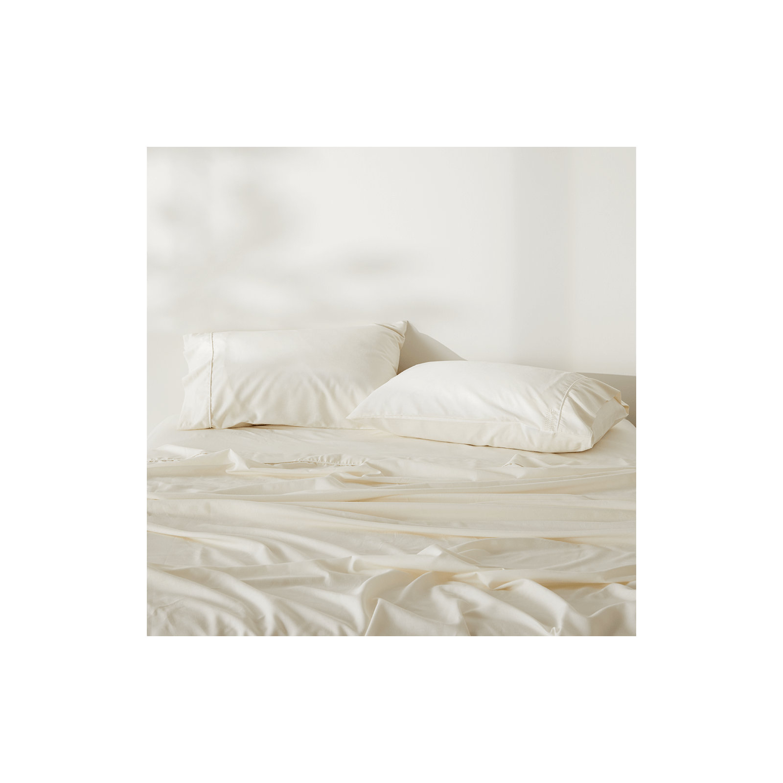 Signature Sateen Pillowcase, Full / Double Pillowcase + Pillowcases 2 Standard, Stone