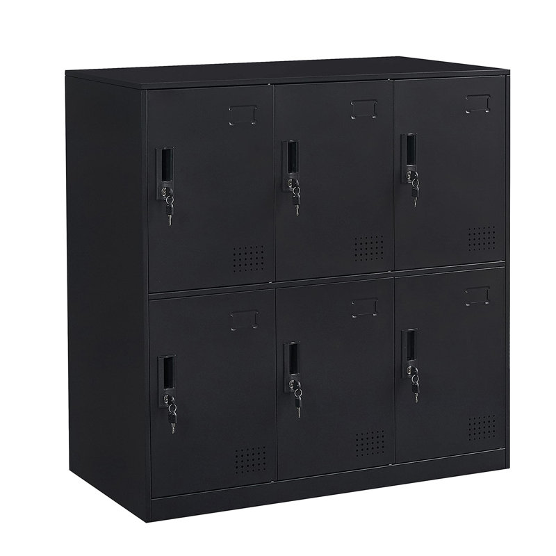 Armoire de rangement verrouillable 6 portes, Noir