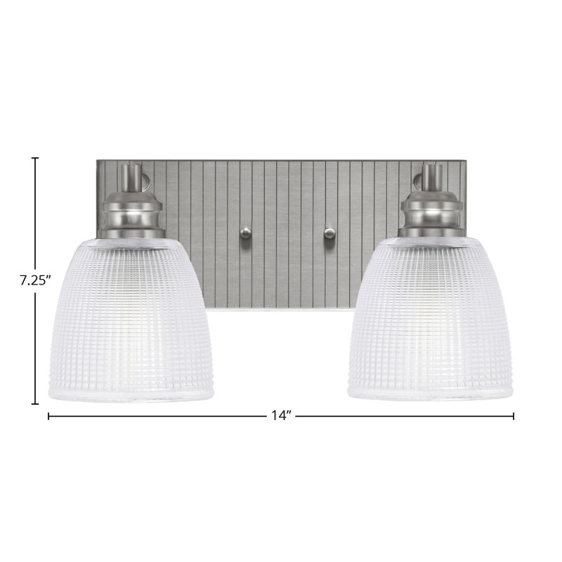Éclairage pour meuble-lavabo à 2 lumières Aslyn, Nickel brossé