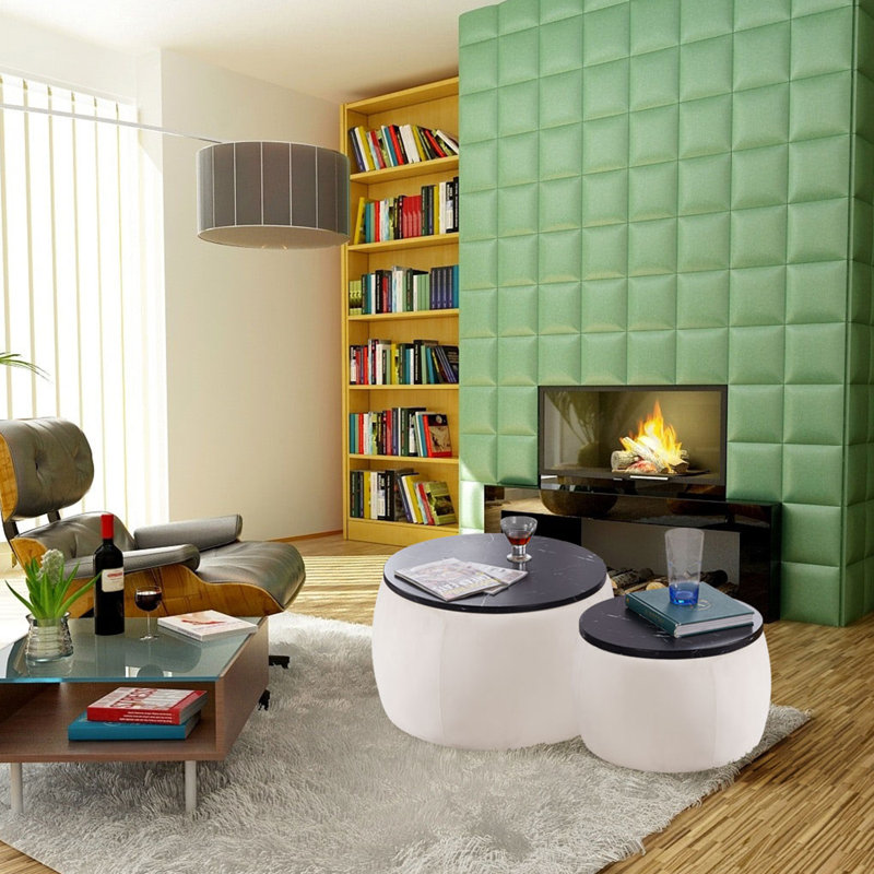 Ensemble de 2 tables gigognes avec rangement Den Wizard