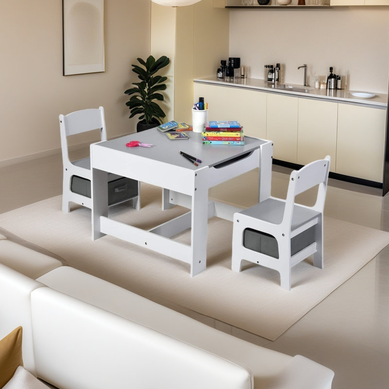 2 - Person Dining Set, Grey/White, Grey/White, Grey