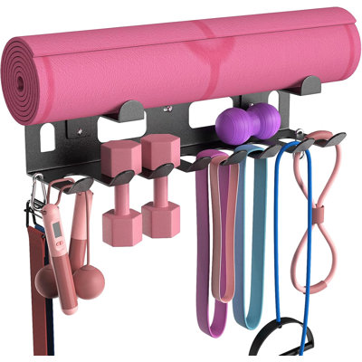 Multi-Purpose Gym Equipment Storage Rack For Resistance Bands，Black White