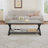 Coffee Table for Living Room, 2 Tier Tea Table, Industrial Metal Wood Coffee Table with Storage, Farmhouse Wooden Rectangle Center Table for Office Bedroom-1692897876-1677808929