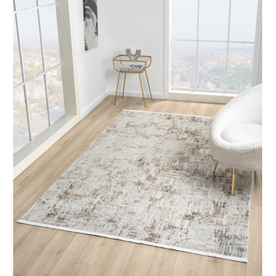 Tapis à motif abstrait crème Gints Collection