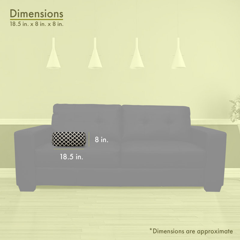 Bamboo Geometric Outdoor Reversible Throw Pillow, Black
