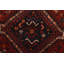 Tapis rouge rétro en laine noué à la main 3 pi 4 po x 9 pi 7 po Tribal Vintage