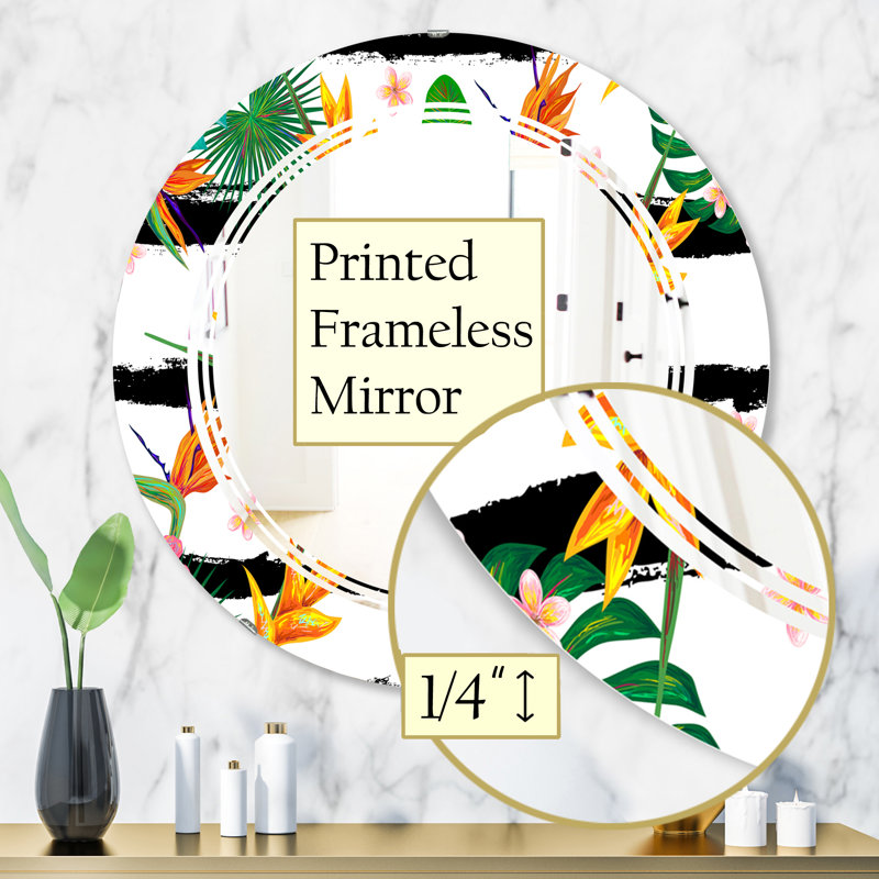 Miroir mural Triple C Cottage Americana, H 31,5 po x l 31,5 po, Triple C feuilles tropicales II