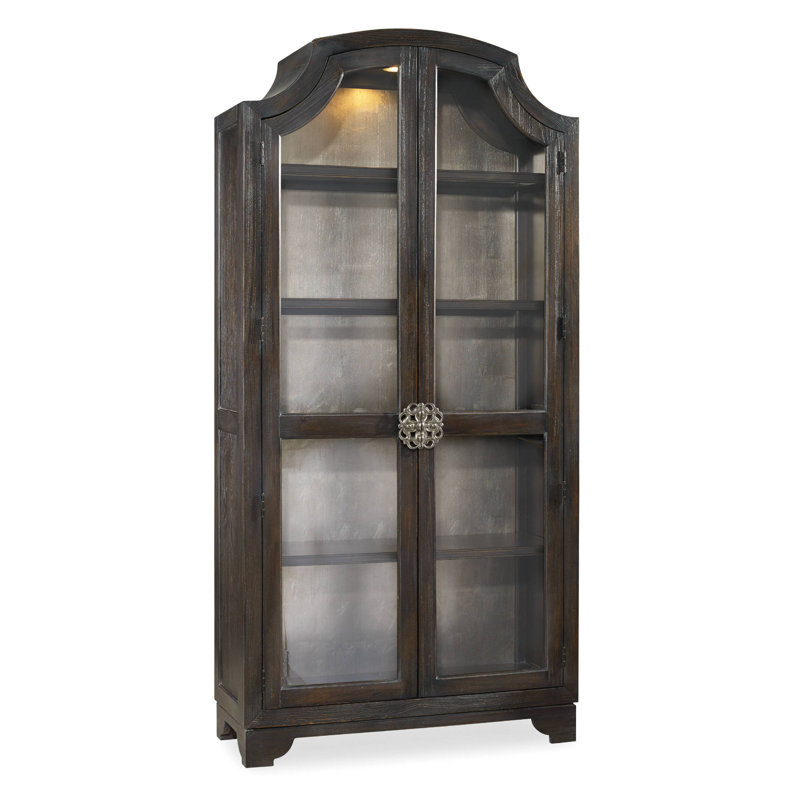 Sanctuary Glass Bunching Curio-Ebony Antiqued Oak