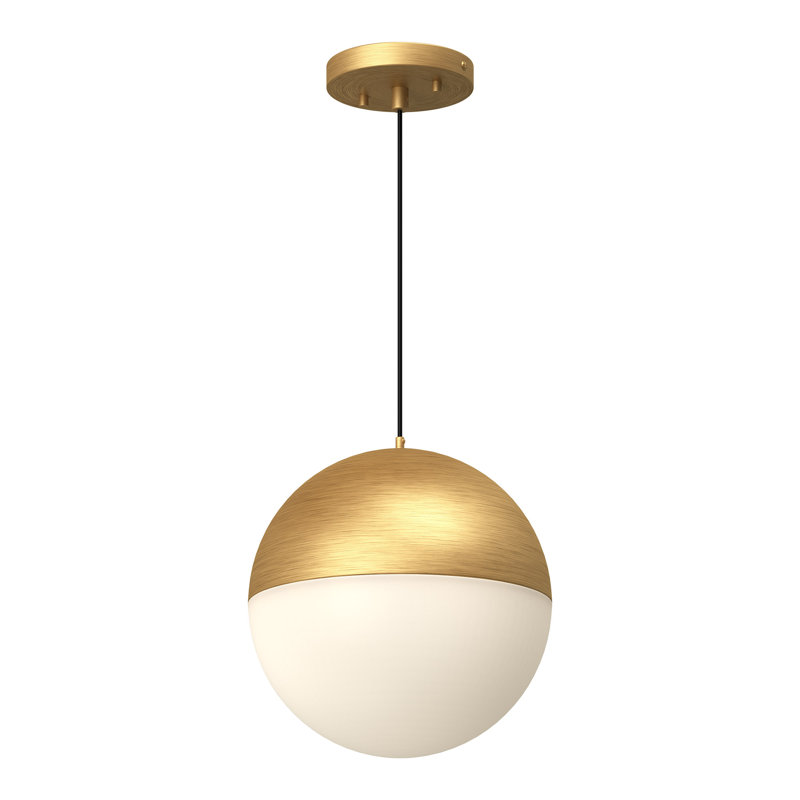 Monae 1 - Light LED Sphere Pendant, 10.88" H x 10" W x 10" D, Brushed Gold