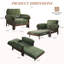 32,28 po Fauteuil inclinable convertible 3-en-1 en chenille verte avec dossier réglable