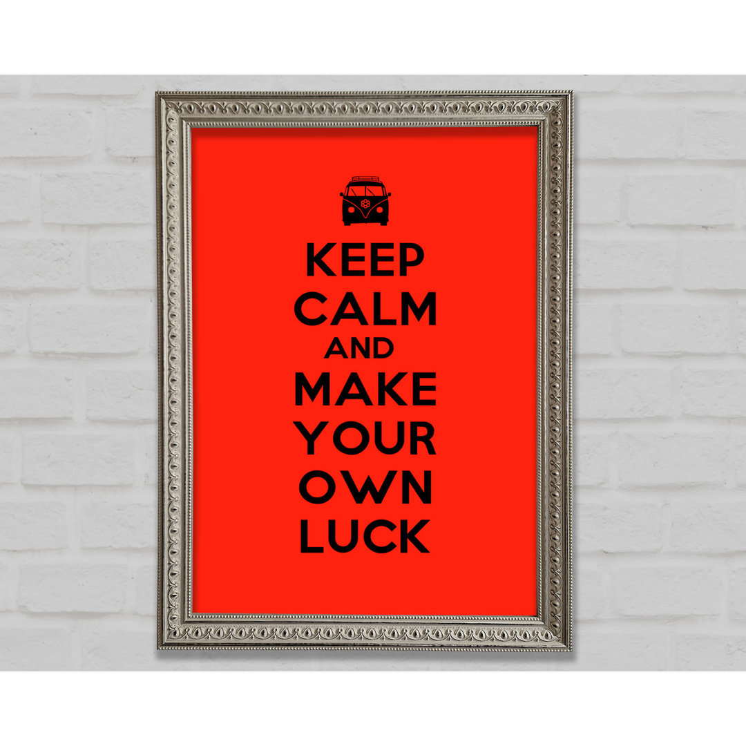 Keep Calm Luck Gerahmter Druck