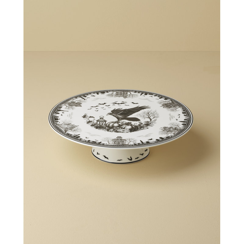 Lenox Haunted Village Cake Plate