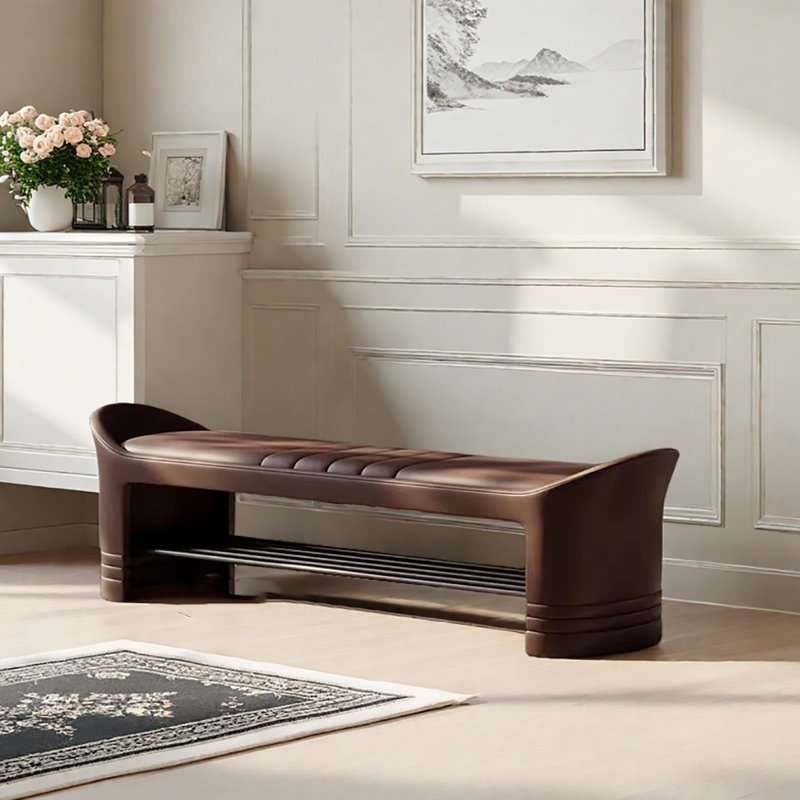 Banc de rangement pour chaussures 55,1 po, Café
