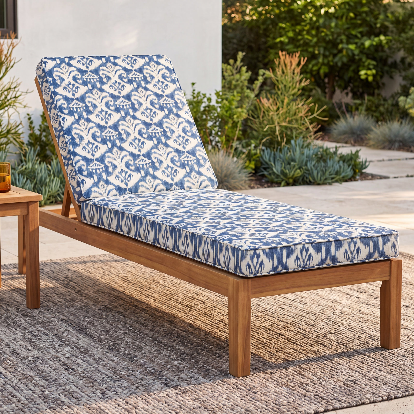 Seat and Back Cushion, 73" H x 24" W x 3" D, Blue