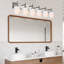 Luminaires de salle de bain 5 lumières, lumières de meuble-lavabo pour miroir avec abat-jour en verre blanc laiteux, appliques murales de cuisine moderne - base E26-1397524350
