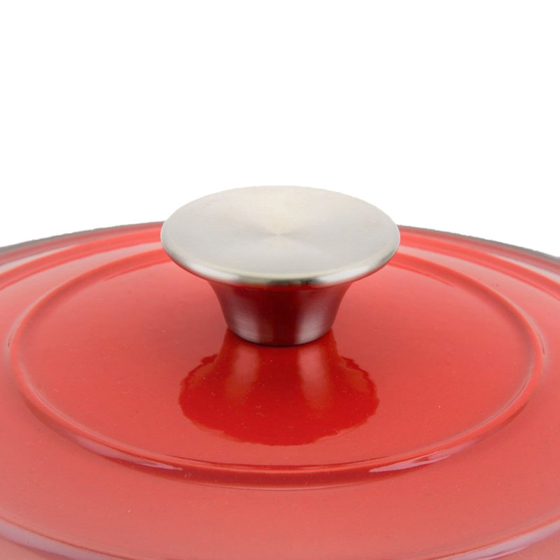 4 - Piece Non-Stick Enameled Cast Iron Cookware Set, Red