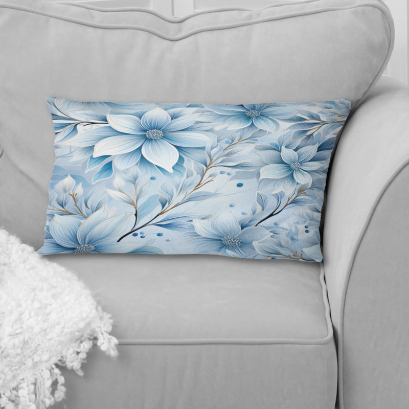 Coussin à imprimé floral arctique de la brise arctique