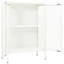 Buffet blanc en acier thermolaqué, verre trempé moyen-1393223525