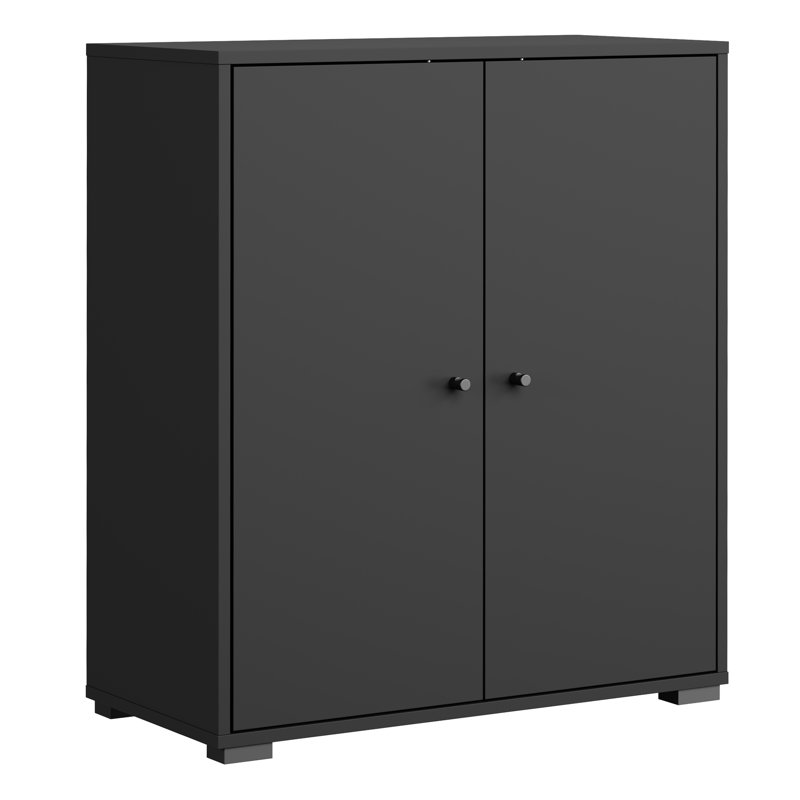 Temia Laminate 2 - Door Rectangle Accent Cabinet, Black