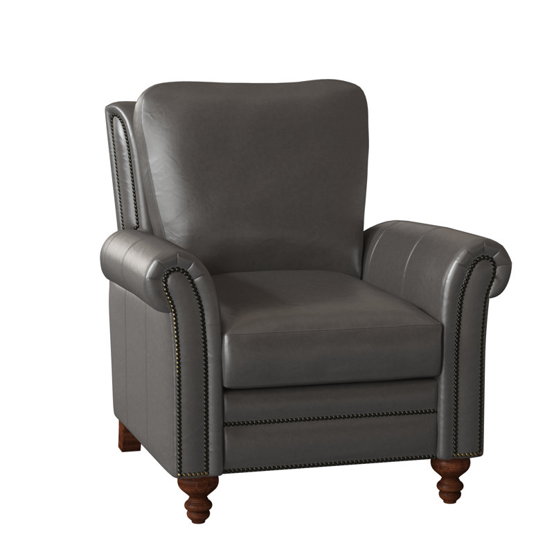 Richardson Recliner, Natural, Mahogany, Outsider Raven Genuine Leather