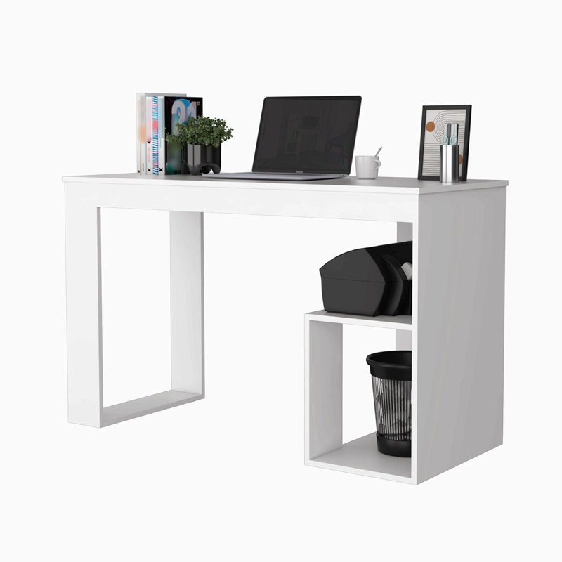 Bureau d'écriture blanc à deux tablettes