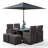 Nikolas 4 Seater Dining Set with Cushions and Parasol