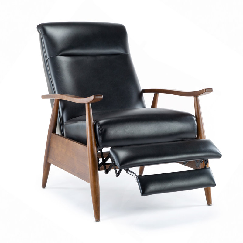 Fauteuil inclinable à accoudoirs en bois, Noir