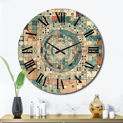 The Great Mystery Vintage Mandala Illustration II - Modern Geometric Wall Clock