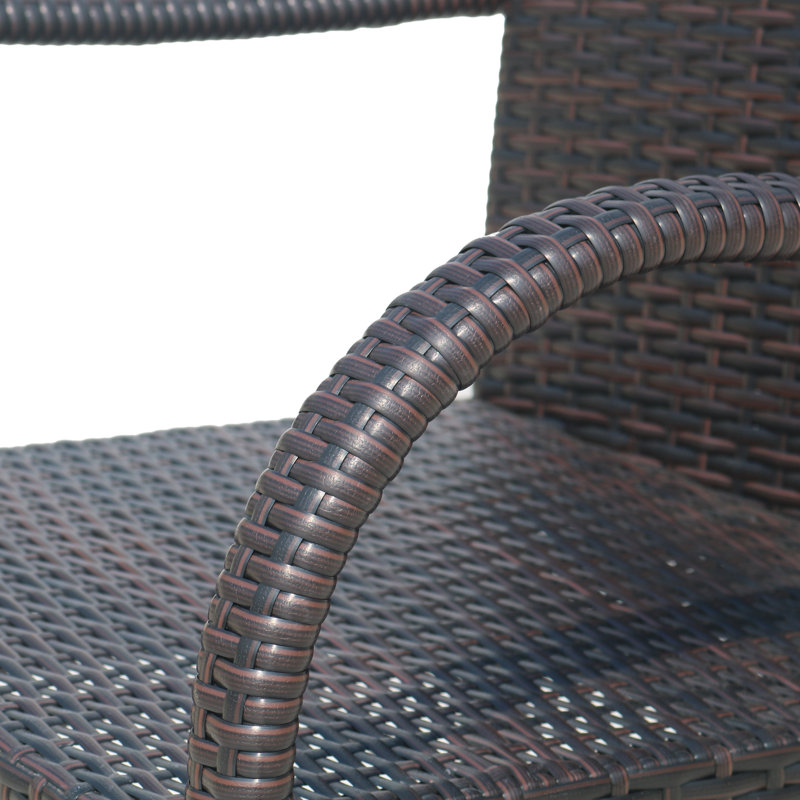 Rosetta Wicker Outdoor Stool, Brown