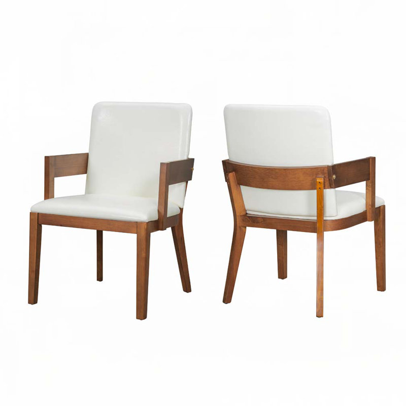 Chaises de salle à manger rembourrées en similicuir, Noir