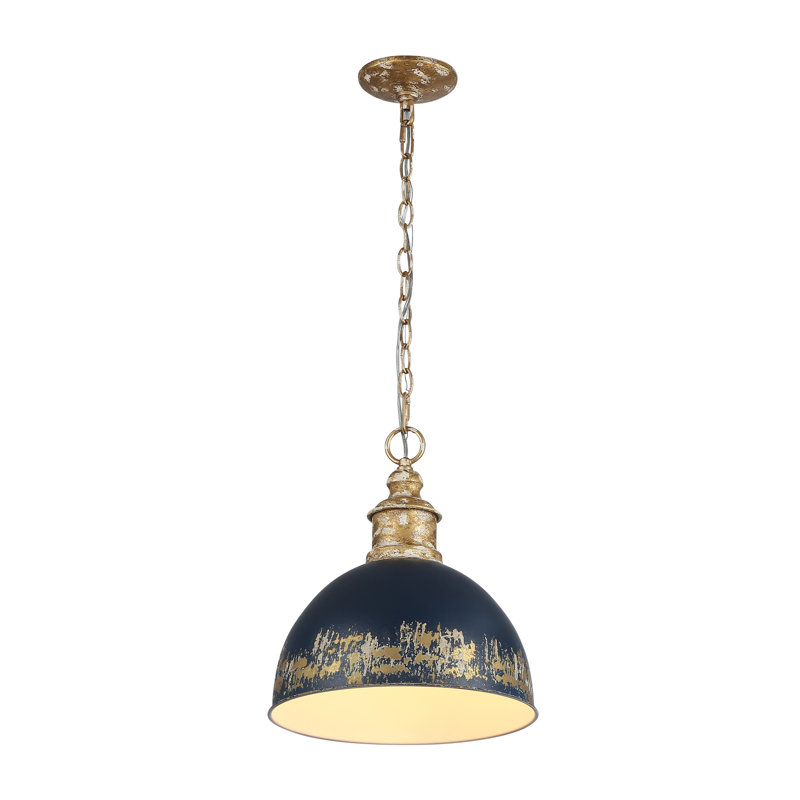 Luminaire suspendu 1 lumière Regena, Bleu marine antique antique