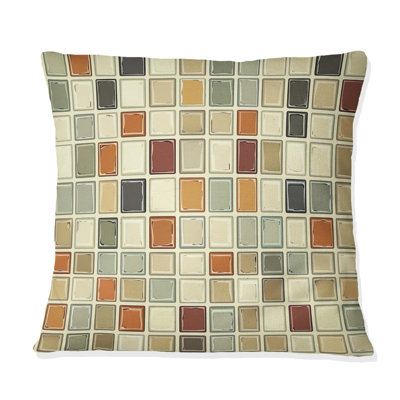Carreaux de mosaïque moderne beige et orange - Coussin décoratif moderne