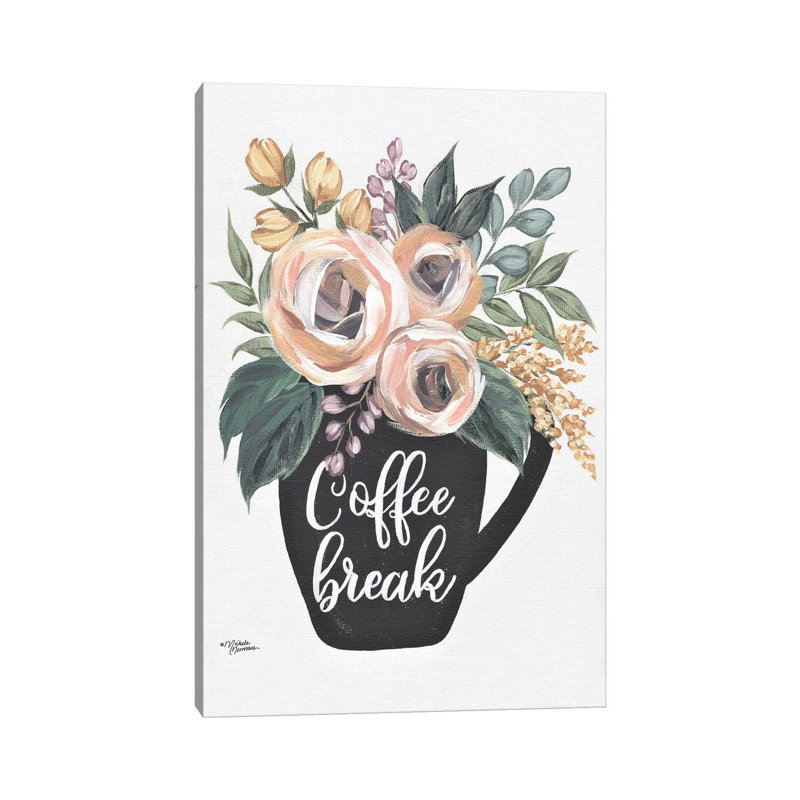Coffee Break 1 Piece Wrapped Canvas Painting, 20.32 cm H x 30.48 cm W