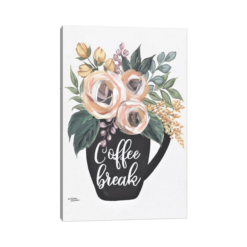 Coffee Break by Michele Norman - Wrapped Canvas Painting, 20.32 cm H x 30.48 cm W