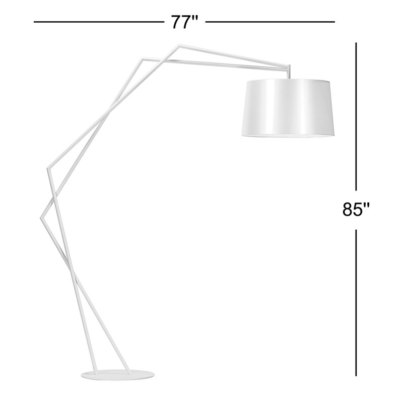 Lampe sur pied arquée 85 po Omara, Blanc