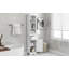 Armoire de salle de bain haute, armoire de rangement autoportante avec tiroir, panneau de fibres à densité moyenne, tablette réglable-1389640262