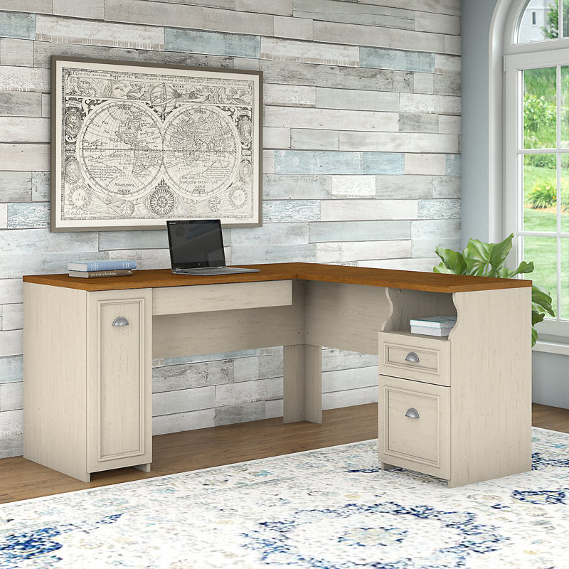 Katia Computer Desk, Tea Maple/Antique White
