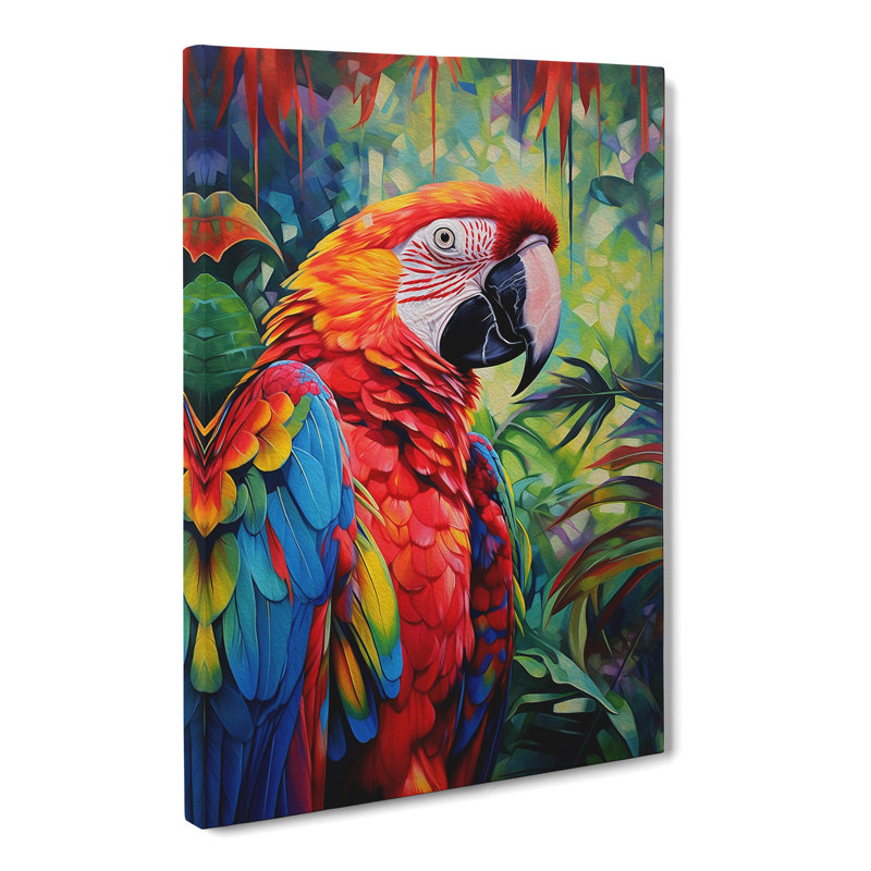 Parrot Informel - Single Picture Frame Print, 60cm H x 40cm W x 3cm D
