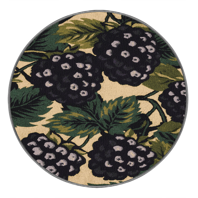  Tapis lavable fruits mûres, Rond 4 pi