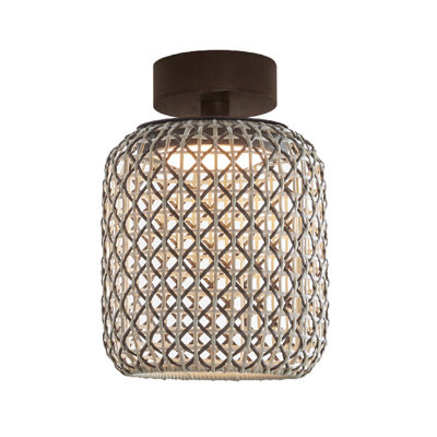 Nans Graphite Brown 8.5'' W LED Outdoor Semi Flush Mount