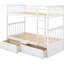 Bunk Bed With Drawers, Full Over Full, White Colour, Convertible, Solid Pine - Strong Wood Construction For-406528520-406528522