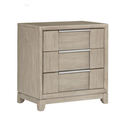 Table de chevet moderne à 3 tiroirs avec port de chargement USB, mobilier de chambre élégant et fonctionnel, finition gris clair