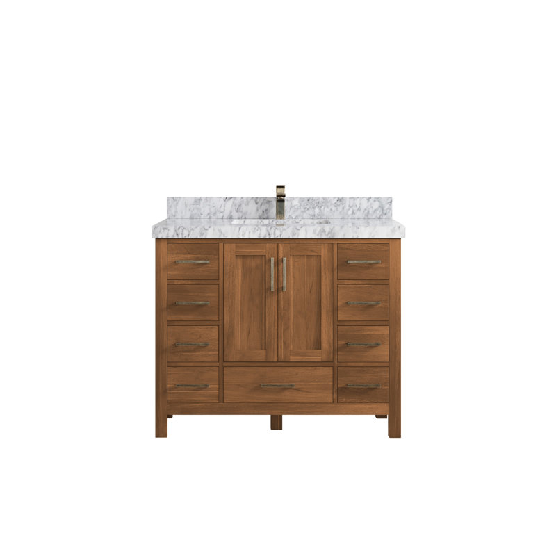 Ensemble de meuble-lavabo simple 42 po Malibu, Marbre de Carrare