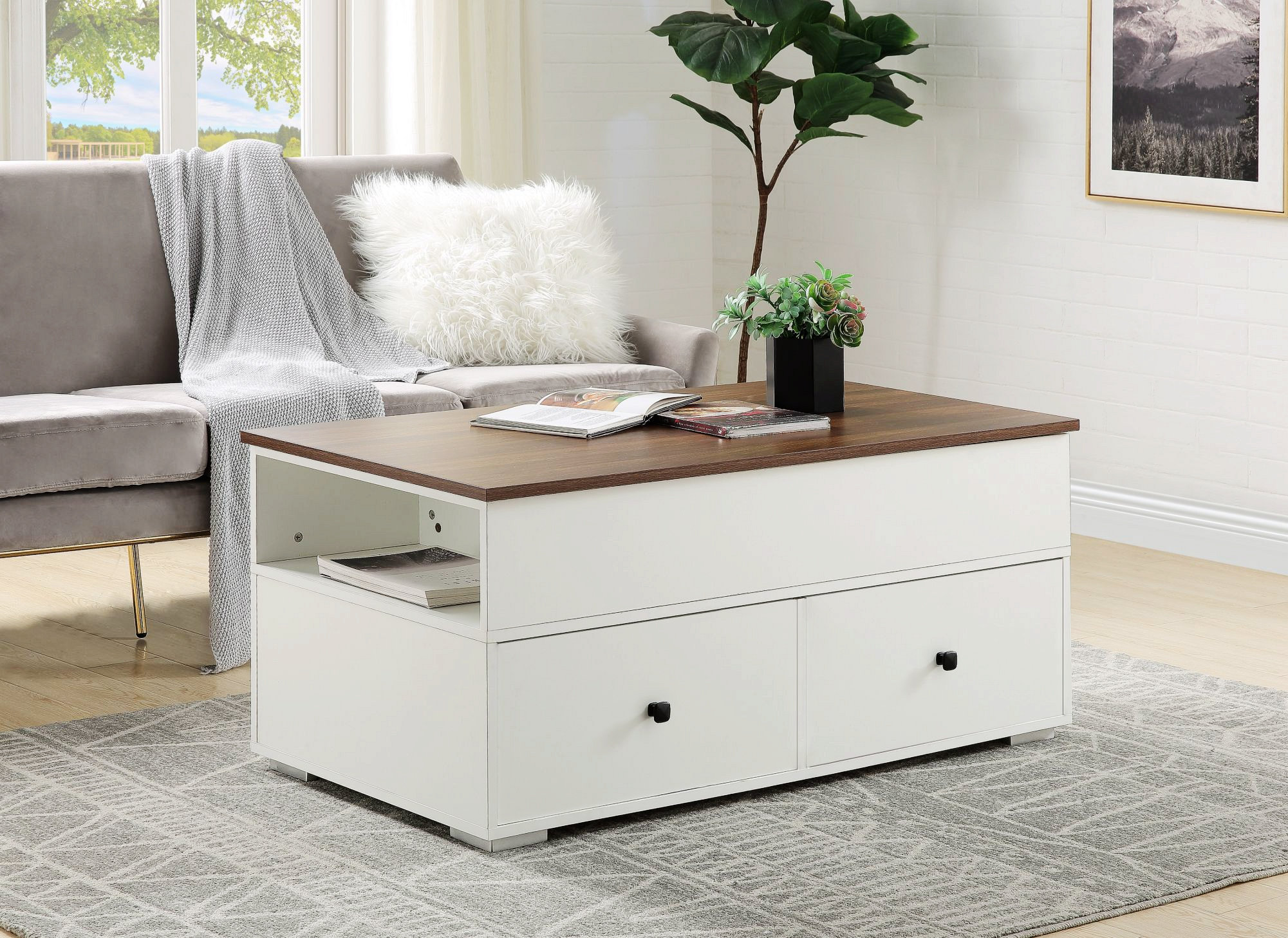 Ebern Designs Coffee Table With Lift Top And Drawers - Wayfair Canada