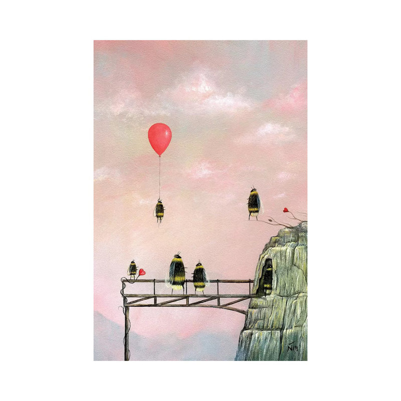 «The Bridge» par Neil Thompson - peinture sur toile tendue, H 40 po x l 26 po x P 1,5 po