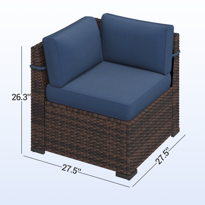Treyshun 10-Person Wicker Outdoor Seating Group , Blue