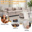 Canapé d'angle modulaire 3 places Cloud, recouvert de chenille, avec pouf amovible-93415969