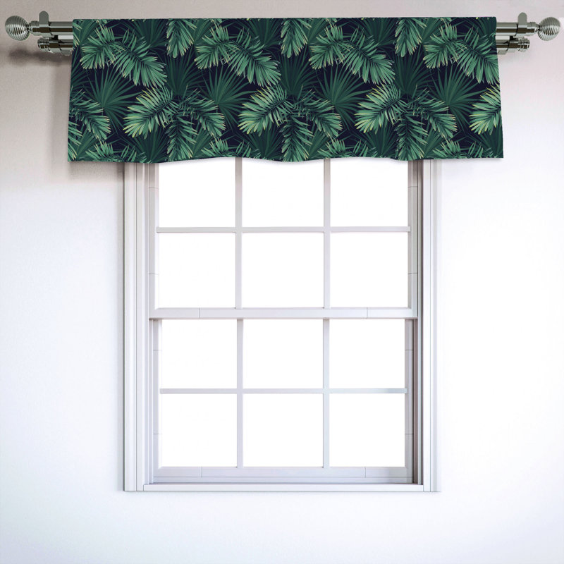Sateen Floral Ruffled Window Valance
