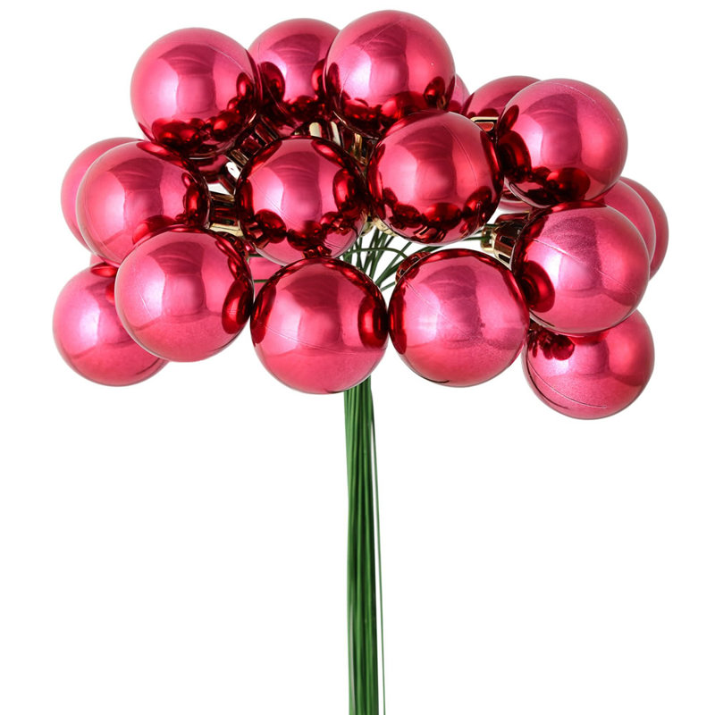 Décoration de Noël boule brillante 1 "x 24", Rouge baie