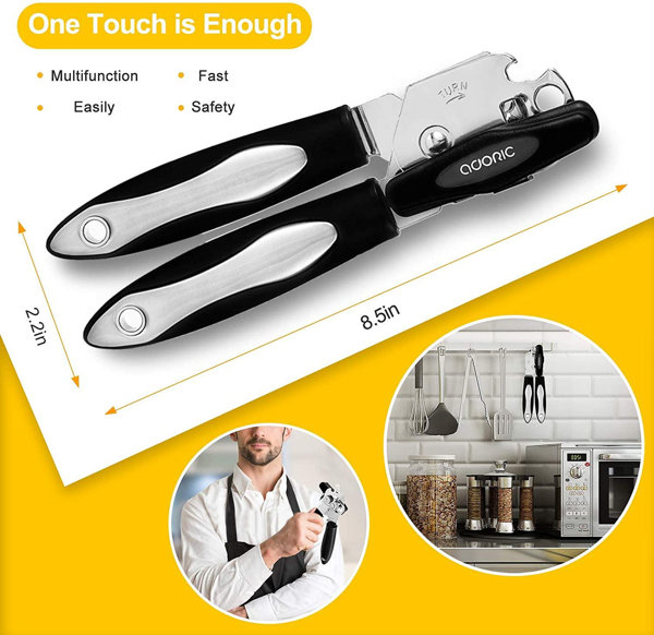 Can Opener,Professional 3-In-1 Multifunctional Manual Can Openers Bottle  Opener,Kitchen Durable Stainless Steel Heavy Duty Can Opener Manual Can